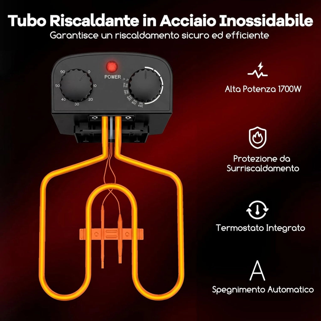 Friggitrice ad Olio 5 L, con 1 Cestello Grande e 2 Piccoli, Temperatura e Timer Regolabili, Friggitrice Elettrica Smontabile con Protezione dal Surriscaldamento, Potenza 1700 W