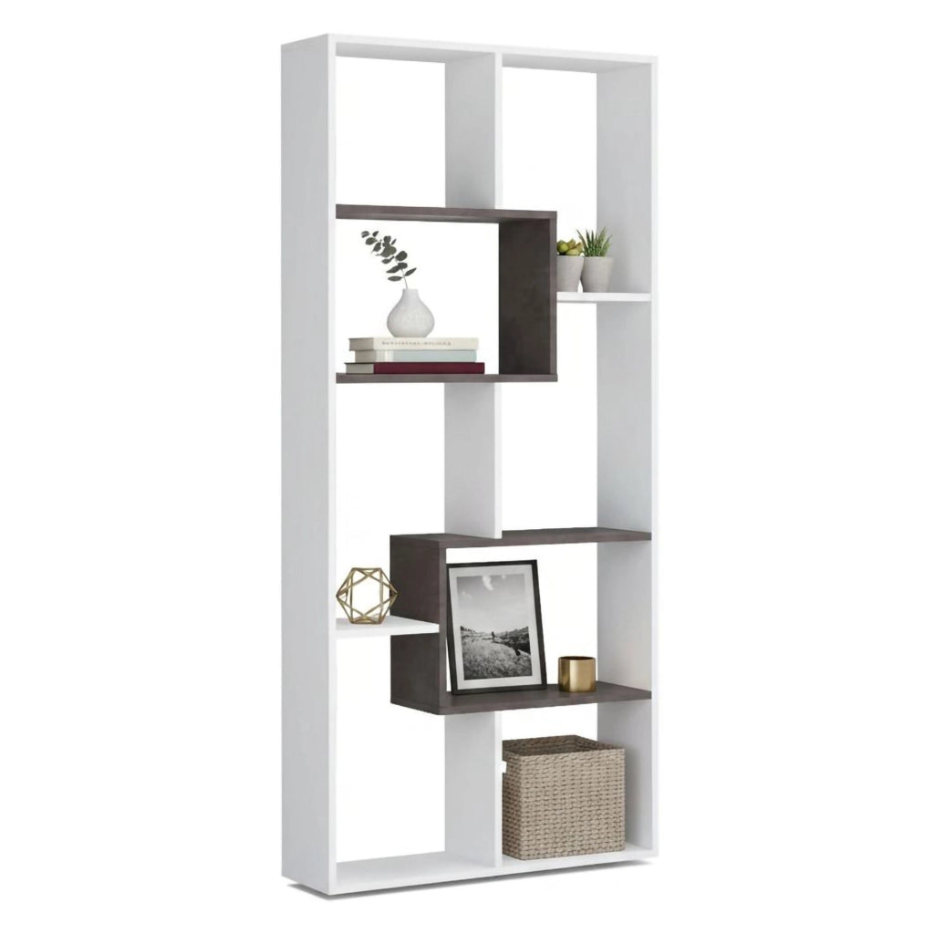 Biblioteca Arconnor, Libreria 6 Ripiani, 80x25x180h cm Bianco