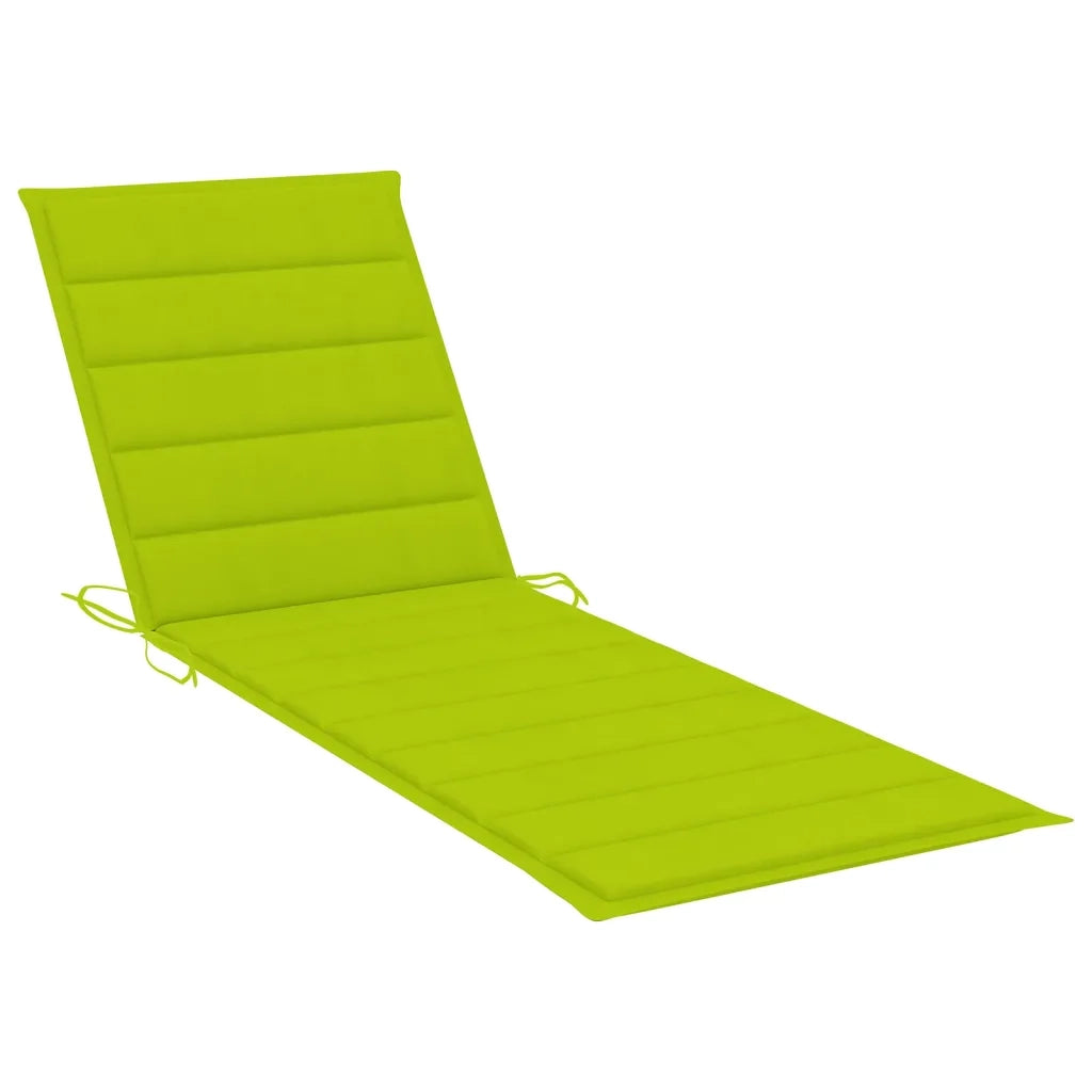 Lettino da Giardino con Cuscino Verde Chiaro in Pino Impregnato 3065830