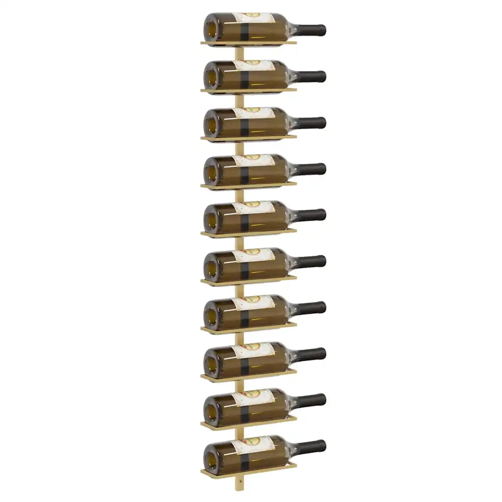 Portavini da Parete per 10 Bottiglie 2 pz Dorato in Metallo 340907