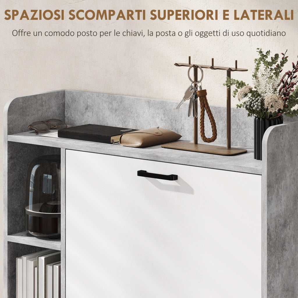 Scarpiera con Cassetti ¨C Zephmum ¨C Grigio 83x24x90.5 cm