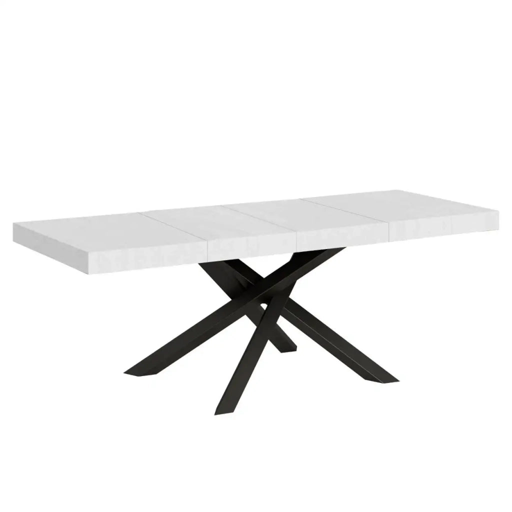 Tavolo allungabile 160/420x90 cm Volantis Premium colore bianco frassino gambe antracite
