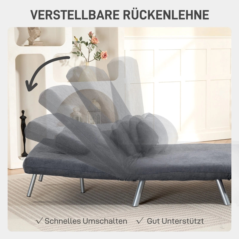 POLTRONA LETTO 190 cm Grigio Scuro in Metallo con cuscino