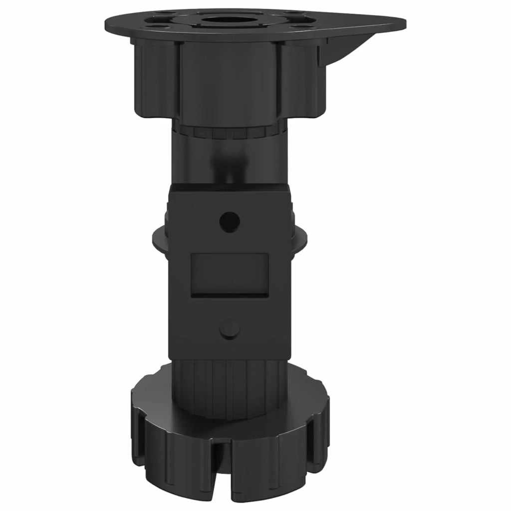 Piedini per mobili Regolabile 12 pcs Nero 46 x 46 x 128 mm PP