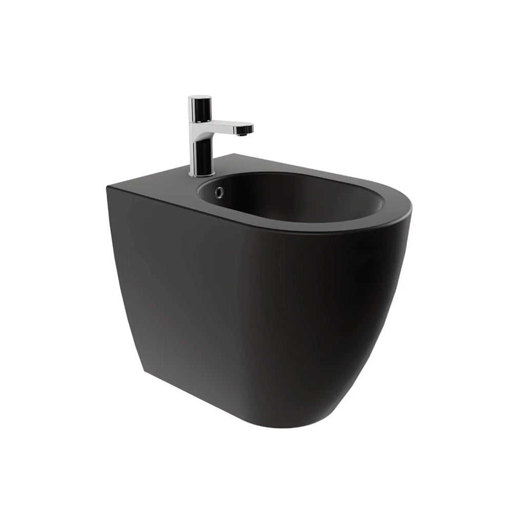 Bidet a Terra Azzurra Ceramica "Comoda" Nero Opaco