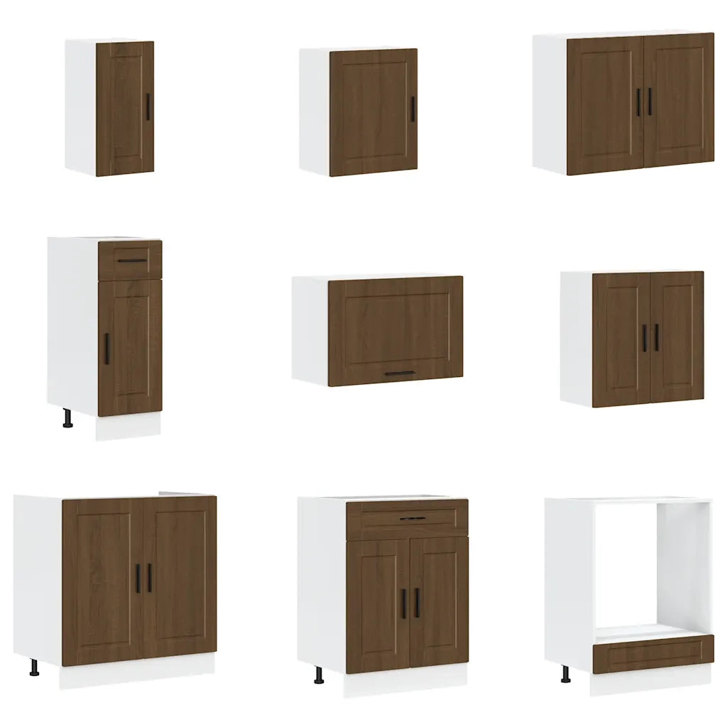Set Mobili da Cucina 14 pz Porto Rovere Marrone in Truciolato 3314998