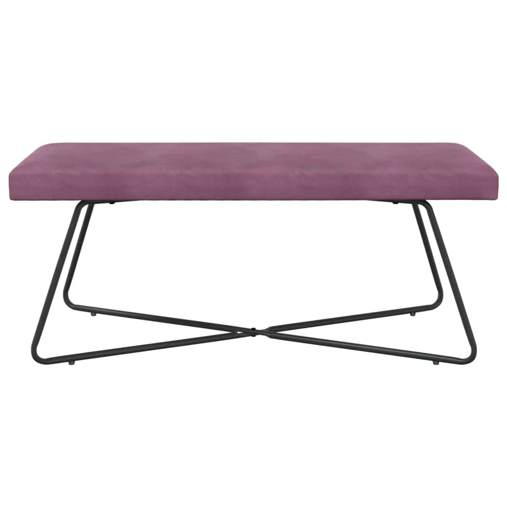 panchina Tinta unita Viola 110 x 40 x 45 cm Velluto 42038356