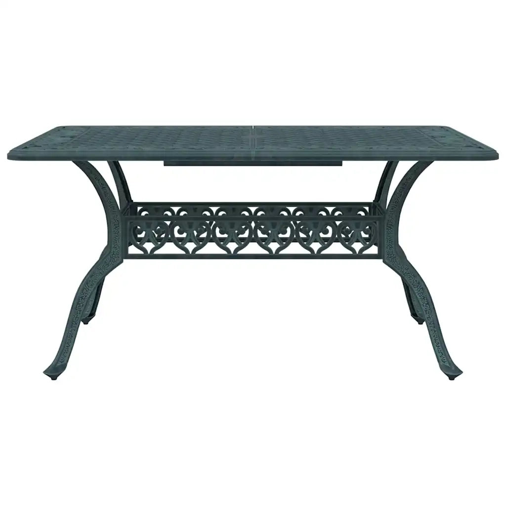 Tavolo da Giardino Verde 150x90x72 cm in Alluminio Pressofuso 4002806