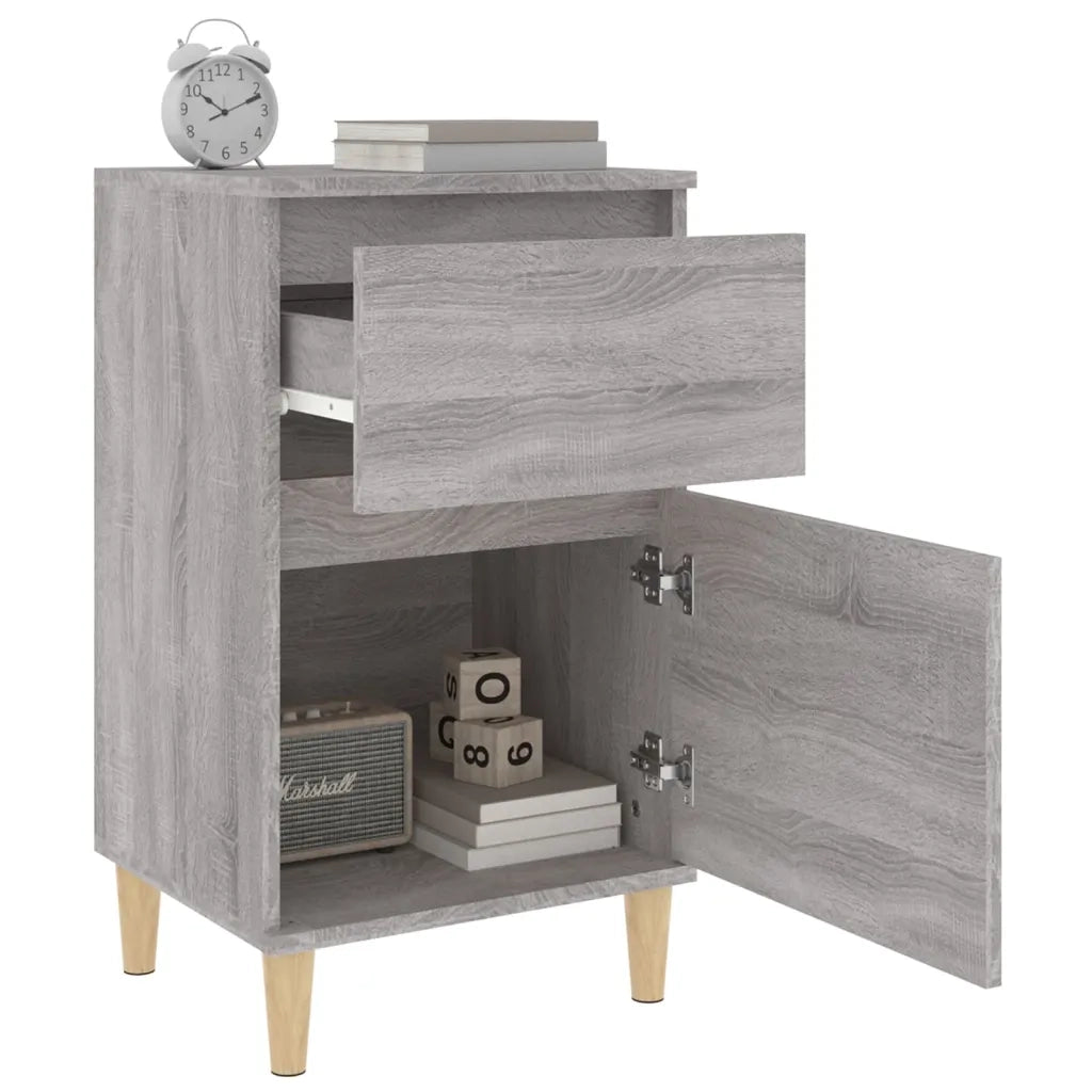 Comodino-Tavolino da notte Grigio Sonoma 40x35x70 cm 454527