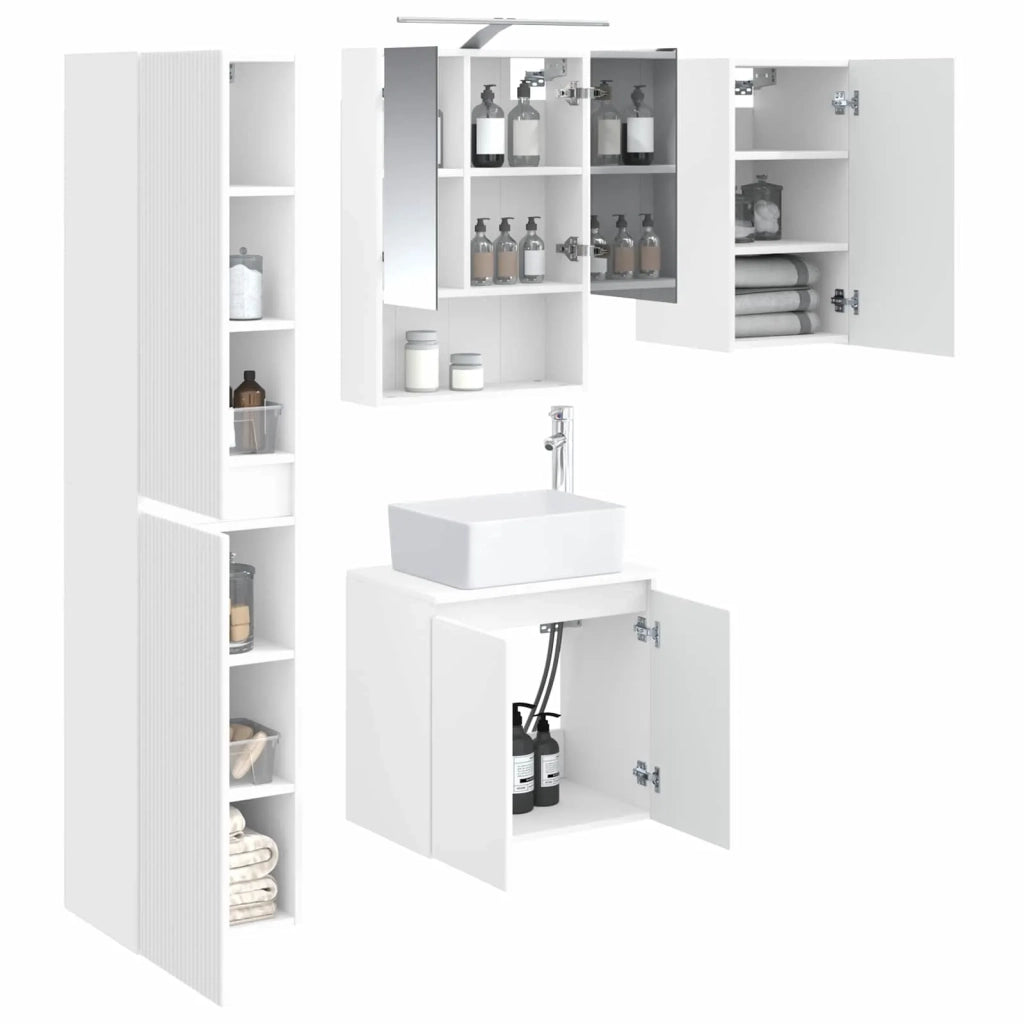 Set di Armadi da Bagno 5 pcs Bianco 50 x 14,5 x 70 cm 3407319