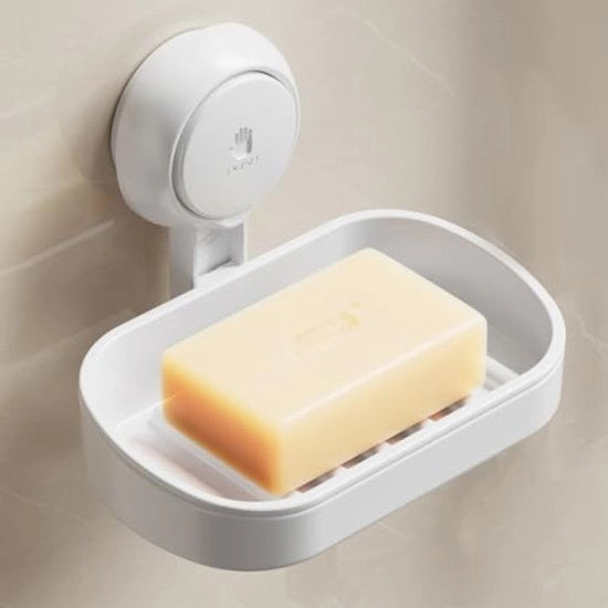Sacchetto di sapone con doppia scala e presa di vetro, accessorio da bagno, bianco