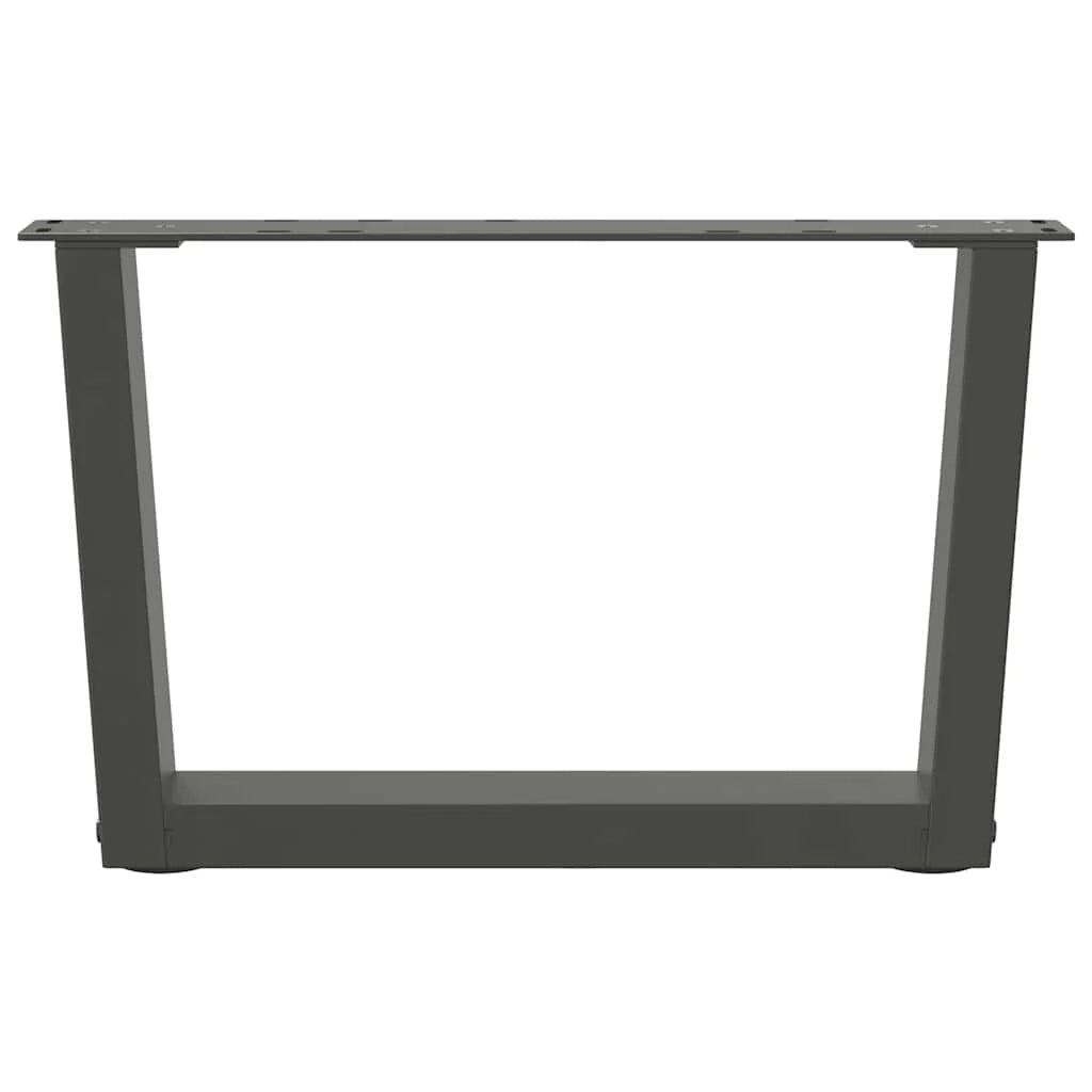 Set di 2 gambe regolabili per tavolino da caffè a forma di V 60 x 30 cm design moderno acciaio antracite 02_0056902