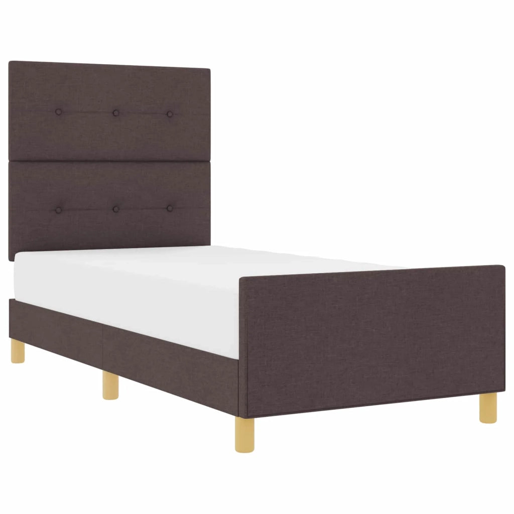 Struttura del letto Marrone scuro 100 x 200 cm Tessuto 3344707