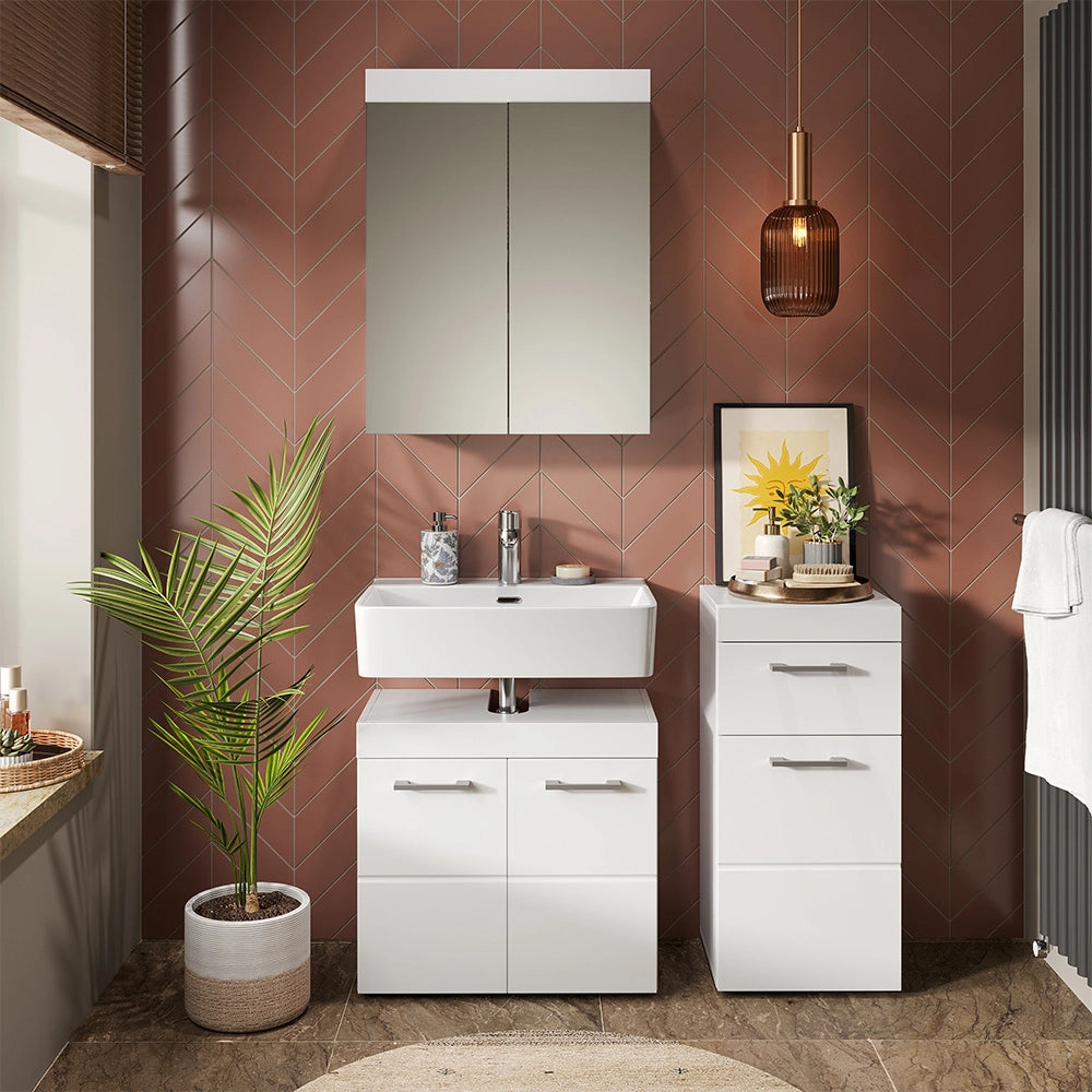 Vicco Set mobili bagno Bianco 3 parti