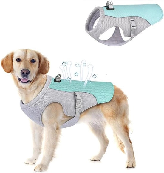 Vestito a rete per cani in mesh, grande, medio-grande e piccolo, verde erba (L)