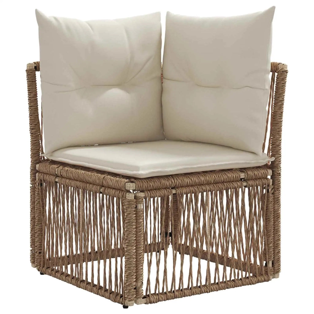 Set Divano da Giardino 12 pz Beige e Bianco Crema polyrattan 3437178