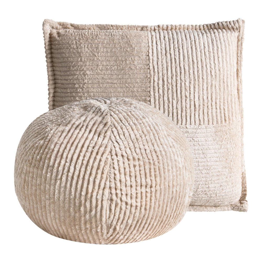 Set di 2 cuscini decorativi in velluto a coste Beige chiaro 45 x 45 cm x 30 cm Accessori decorativi Boho Camera da letto Soggiorno