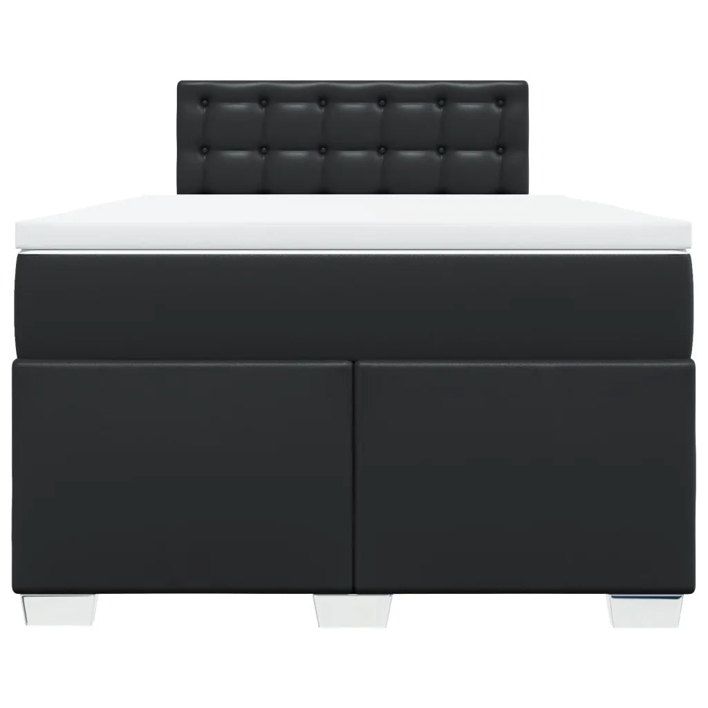 vidaXL Giroletto a Molle con Materasso Nero 120x200 cm in Similpelle