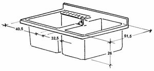 Mobile Lavatoio 80x60x85cm 2 Ante 2 Vasche Asse in Termoplastico Montegrappa Marella Bianco con Cesto
