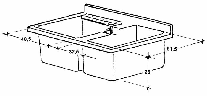 Mobile Lavatoio 80x60x85cm 2 Ante 2 Vasche Asse in Termoplastico Montegrappa Marella Bianco con Cesto