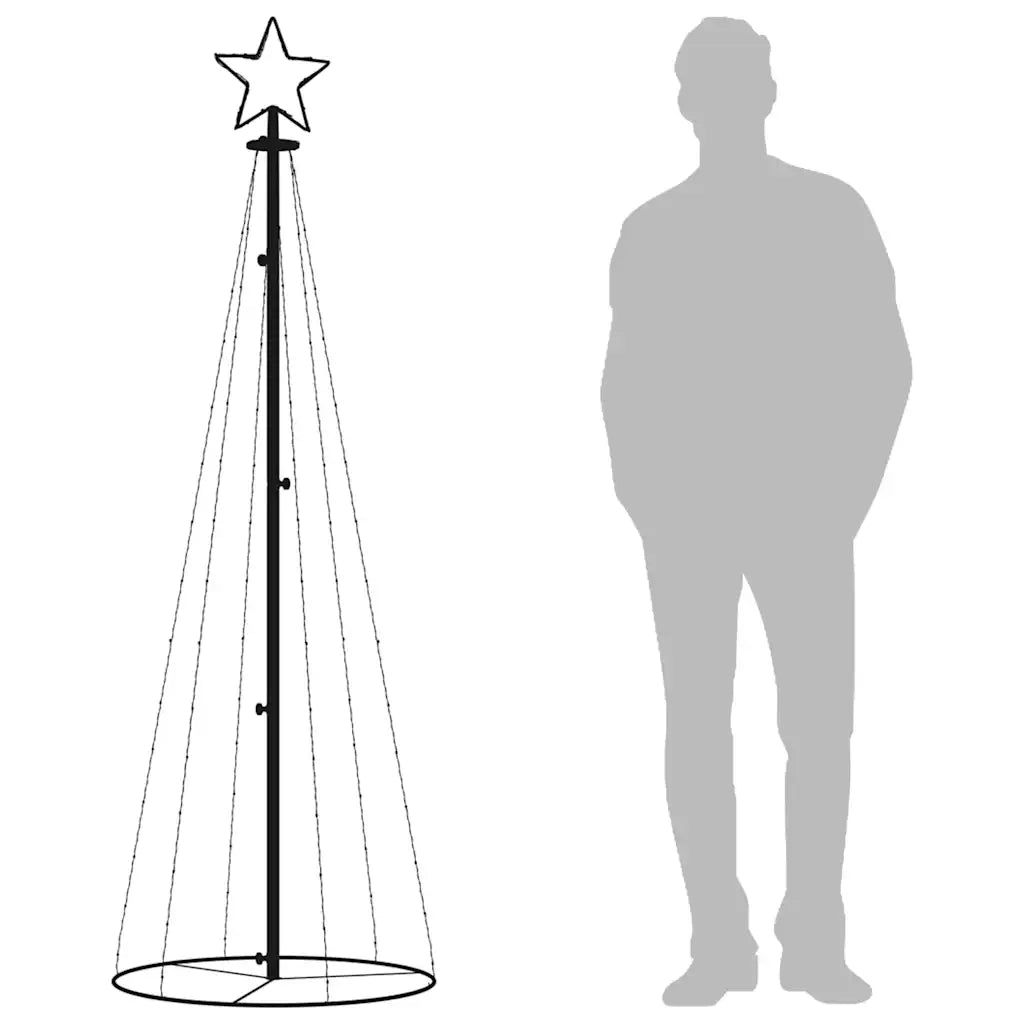 Albero di Natale a Cono Colorato 108 LED 70x180 cm 343489