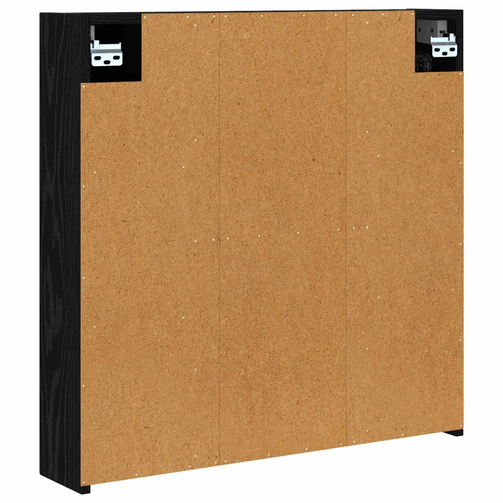 Mobiletto per specchio da bagno Rovere Nero 70 x 14,5 x 70 cm