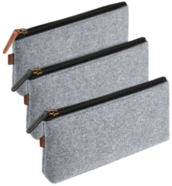 Zaketti per penna/pastello 3 pezzi - Panno - Contenitori di stoccaggio per penna/pastello - Compatti e riciclabili - Dimensioni 9,6 cm x 21,6 cm - Leggeri e facili da pulire - Contenitori di stoccaggio