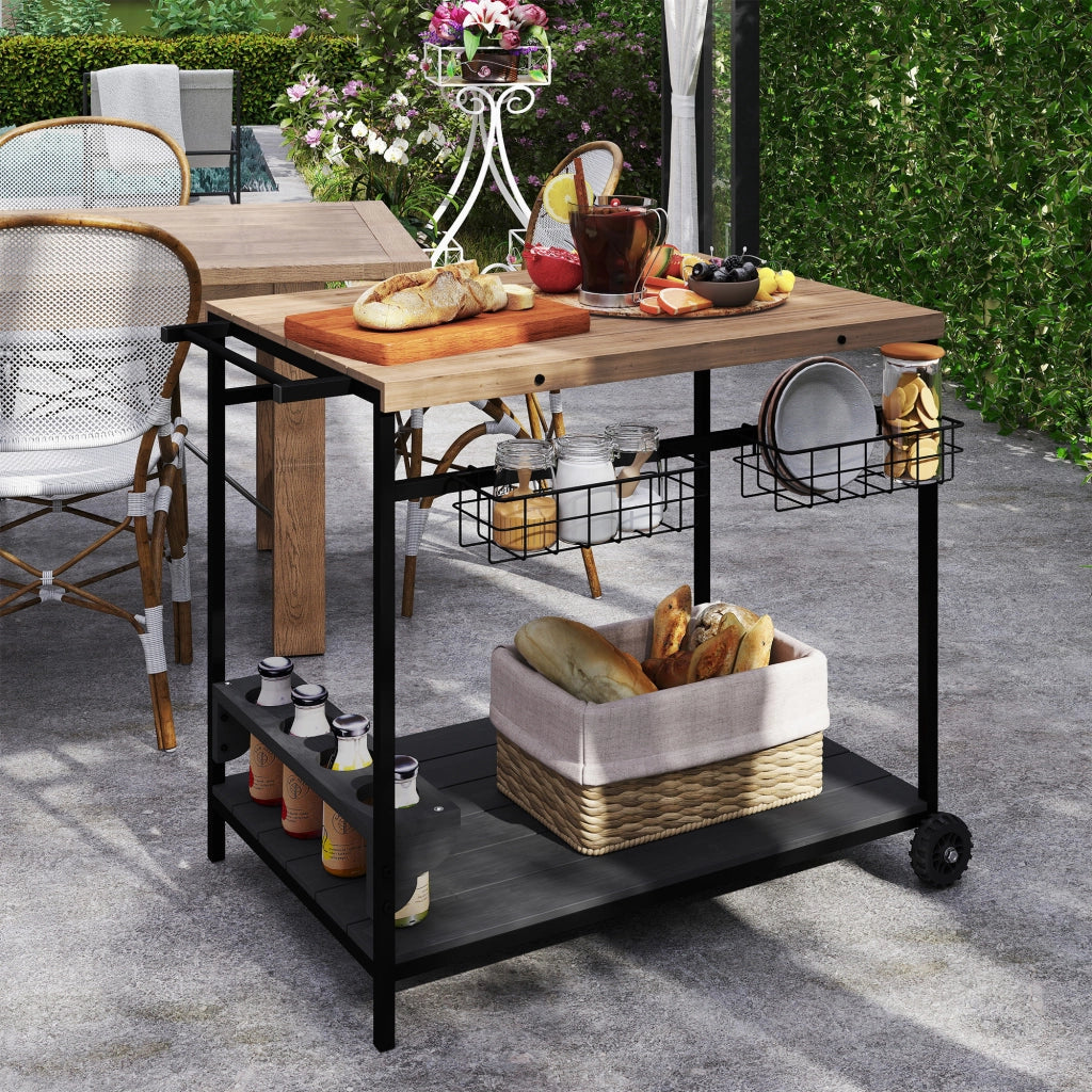 Tavolino da caff¨¨ ¨C zephmum ¨C Legno e metallo nero 60x40x80 cm