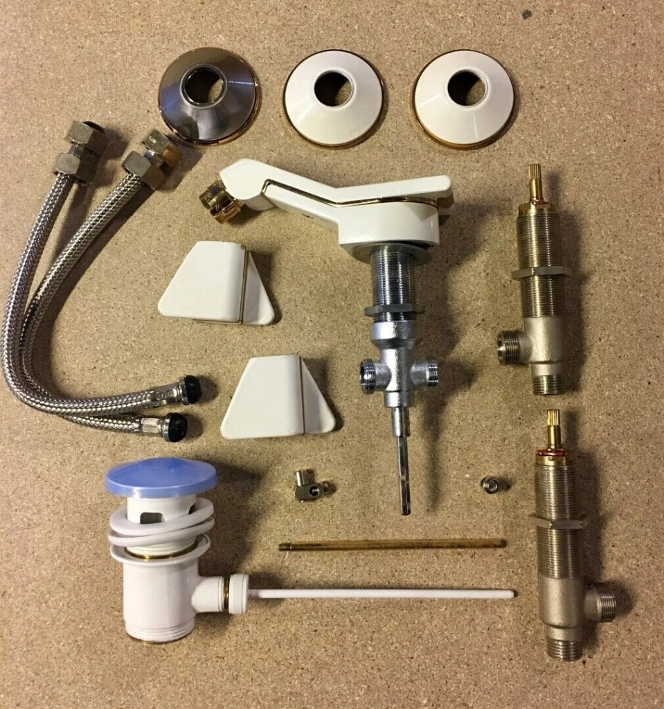 Miscelatore Rubinetto Gruppo Bidet Bianco Oro Absolut Cesello - Ideal Standard