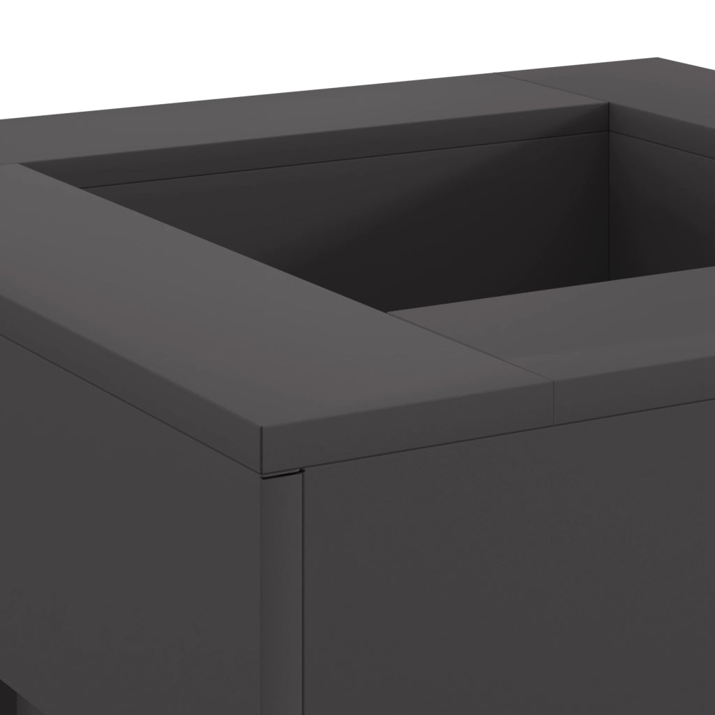 Focolare Square Nero 60x60x30 cm Acciaio