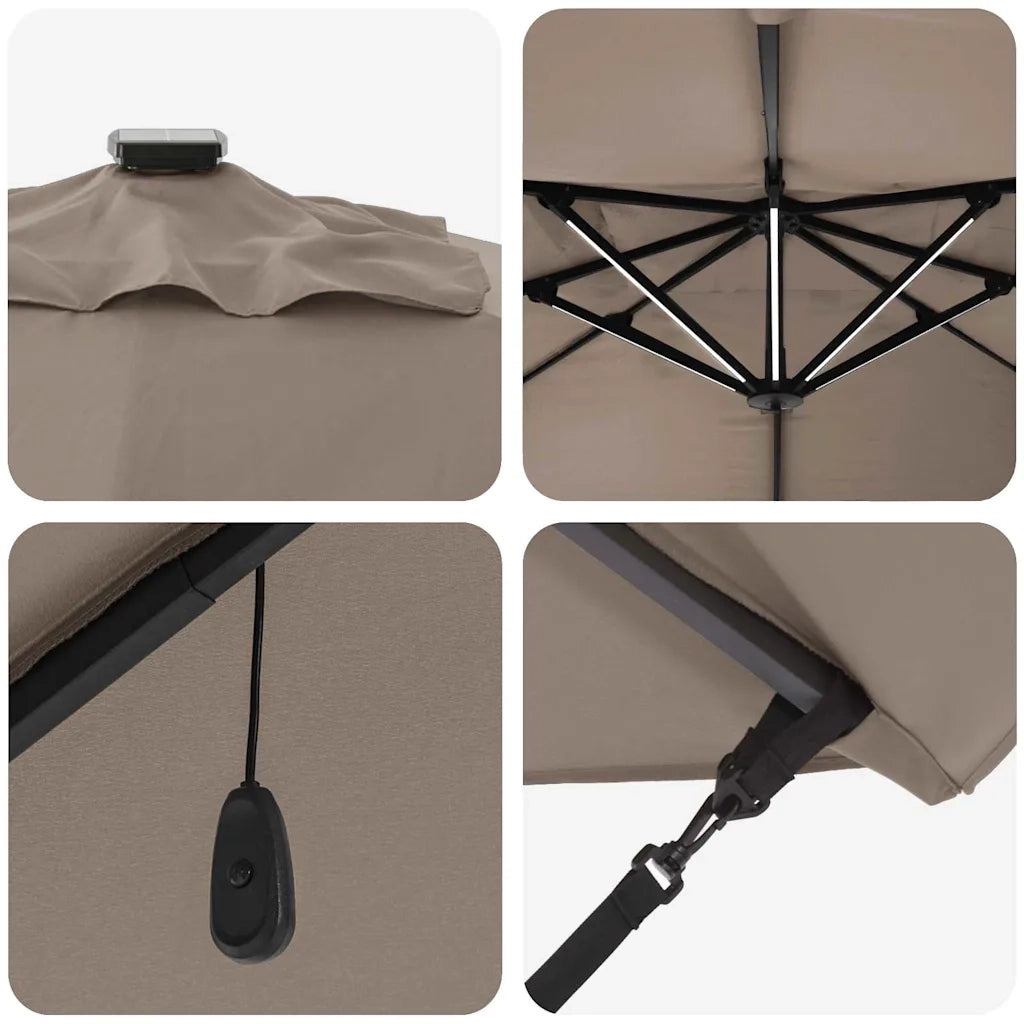 Ombrelloneda-Ombrello da giardino balcone Talpa 352 x 251 x 265 cm Poliestere e Alluminio
