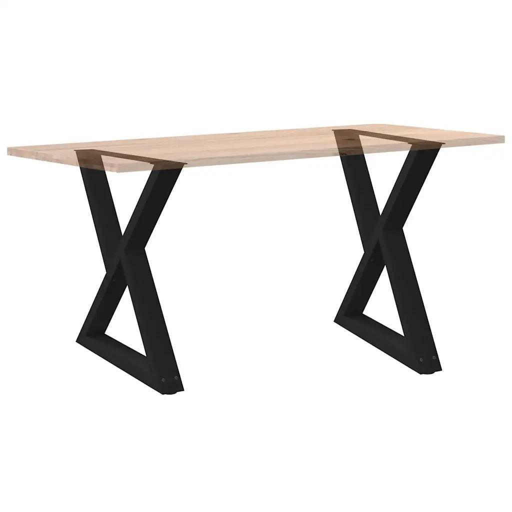 Gambe per tavolo da pranzo 2 pz nere 70x(72-73,3) cm in acciaio 4012724