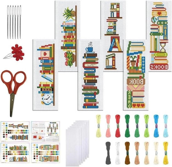 Kit di appoggio per libri per la scena di una libreria - Kit di appoggio per libri con disegno stampato - Kit di appoggio per libri per adulti principianti con istruzioni chiare