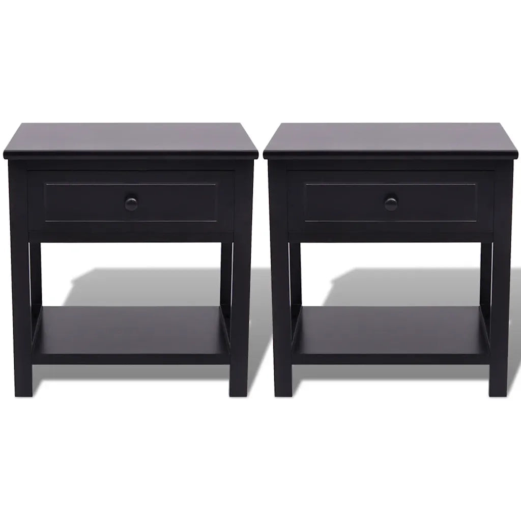 Comodini 2 pz-Set di 2 Tavolino da notte in Legno Neri
