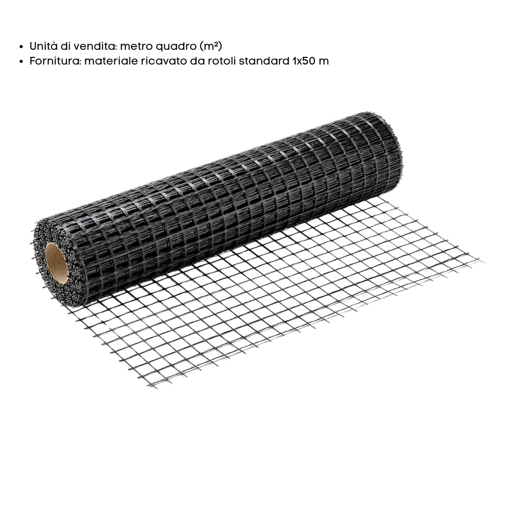 Rete in fibra di vetro 40×40 mm per rinforzo massetti e intonaci vendita al mq