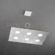 PATH SOSPENSIONE 6 LUCI ATTACCO GX53 FOGLIA ARGENTO