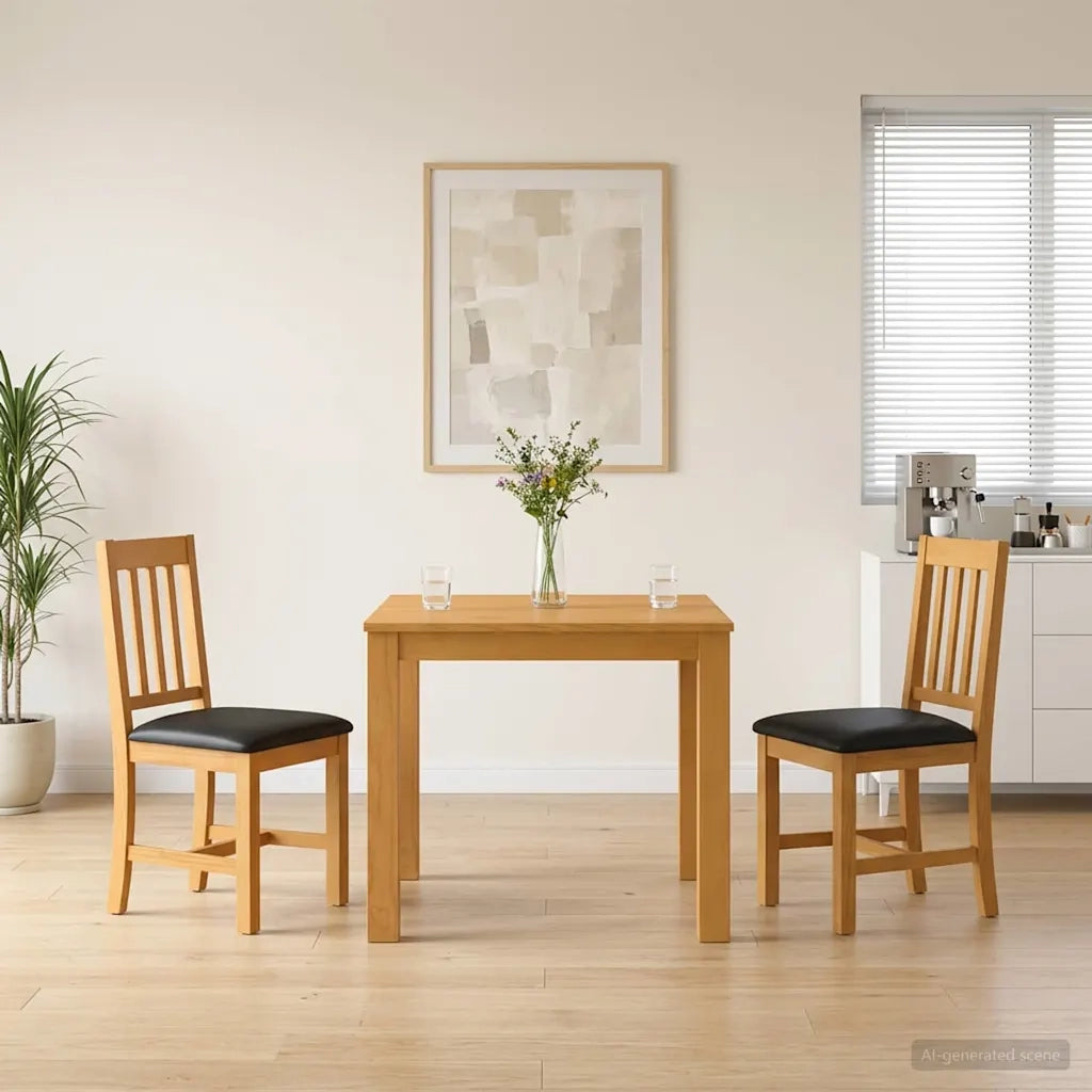 Set da pranzo 3 pz Nero Legno di Quercia Massello 3430313