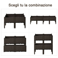 Fioriera da Giardino 40x40x44 cm in Polipropilene Marrone