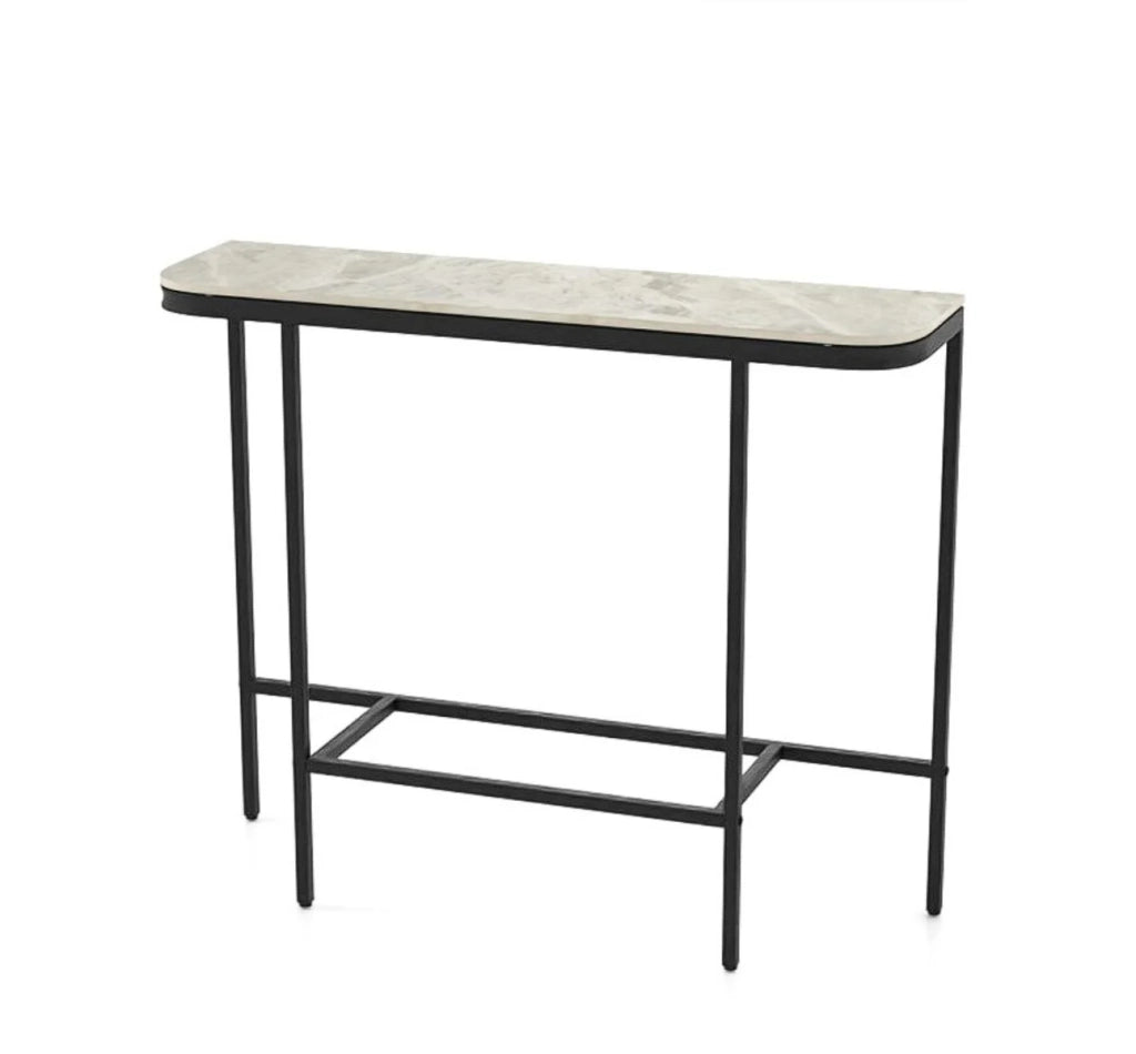 Tavolo consolle moderno 111 x 30 x 91 cm utilizzo versatile maggiore sicurezza stile contemporaneo metallo grigio 20_0018175