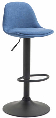 Sgabello di design KIEL in tessuto nero,blu
