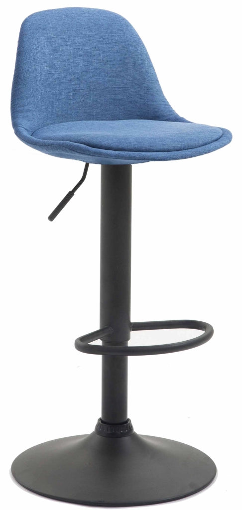 Sgabello di design KIEL in tessuto nero,blu