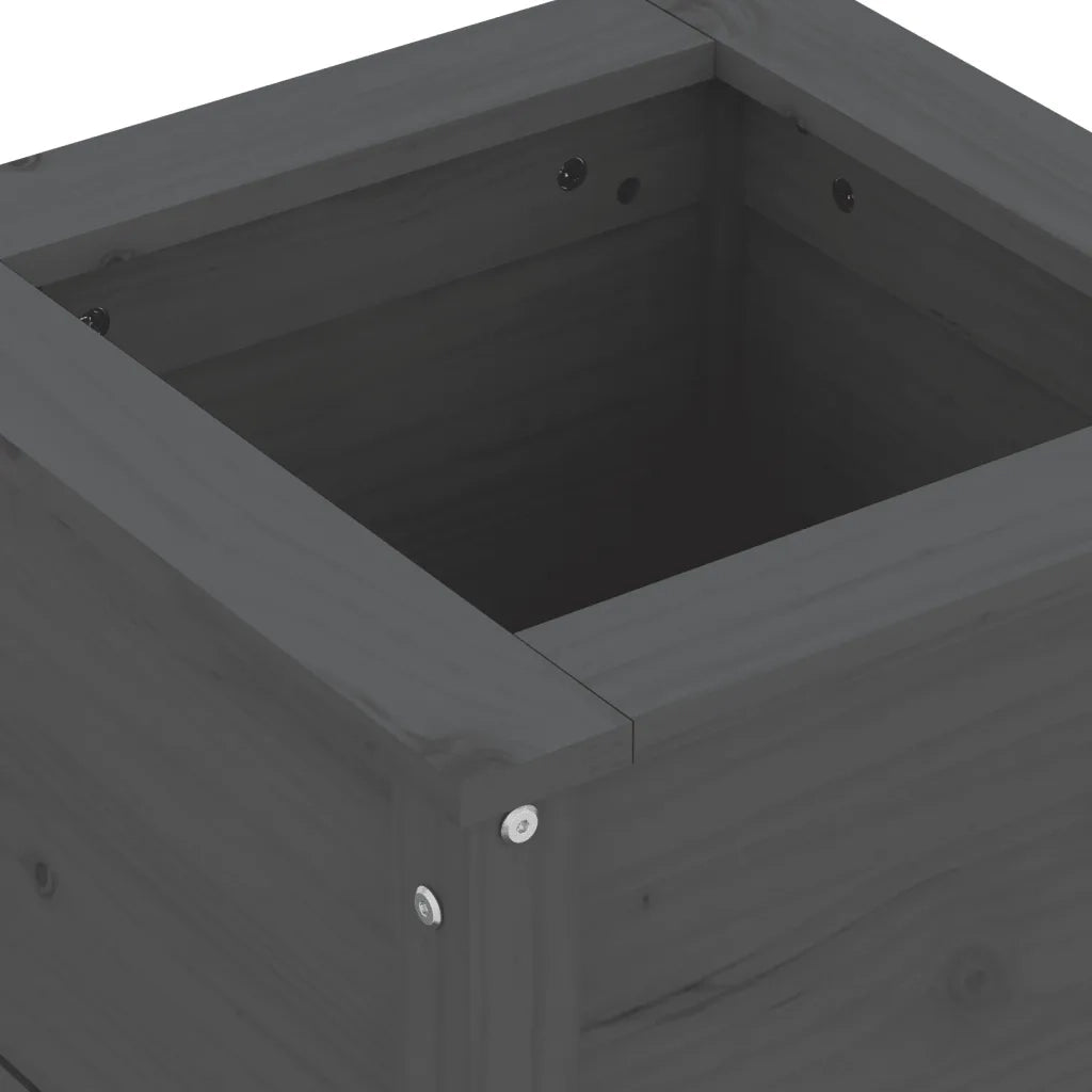 Fioriera da Giardino Grigia 40x40x39 cm Legno Massello di Pino 825249