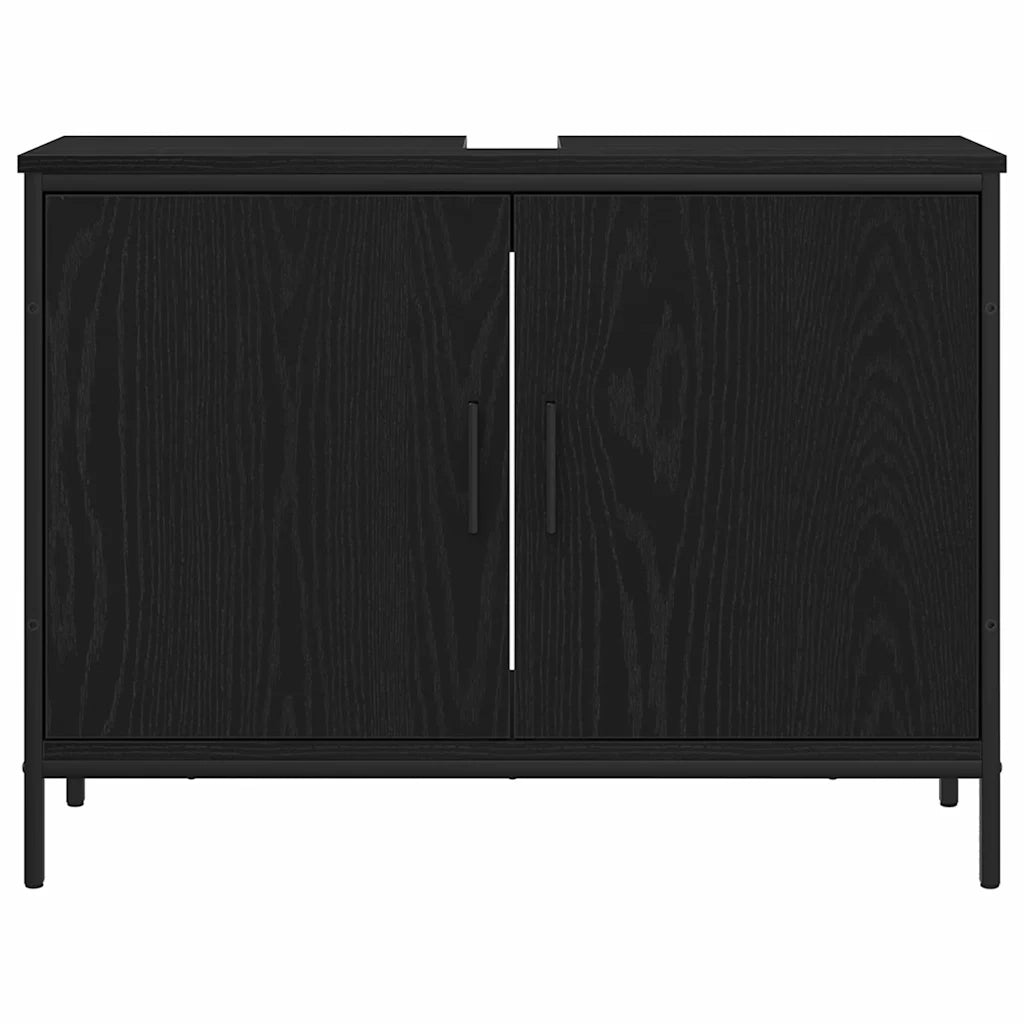 vidaXL Set di mobili per il bagno 4 pcs Nero 33 x 33 x 185.5 cm
