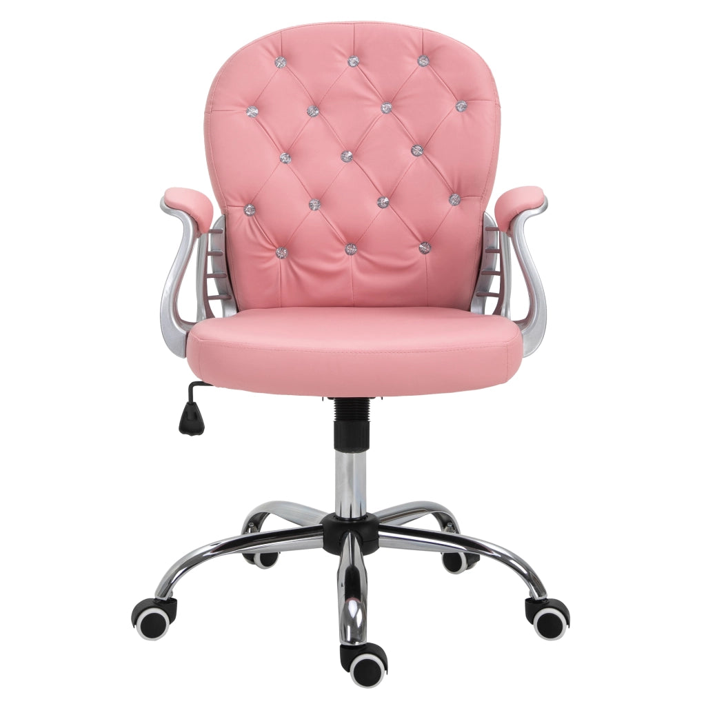 Sedia da ufficio con schienale regolabile ¨C Minimal ¨C rosa, similpelle, altezza regolabile