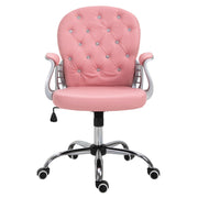 Sedia da ufficio con schienale regolabile ¨C Minimal ¨C rosa, similpelle, altezza regolabile