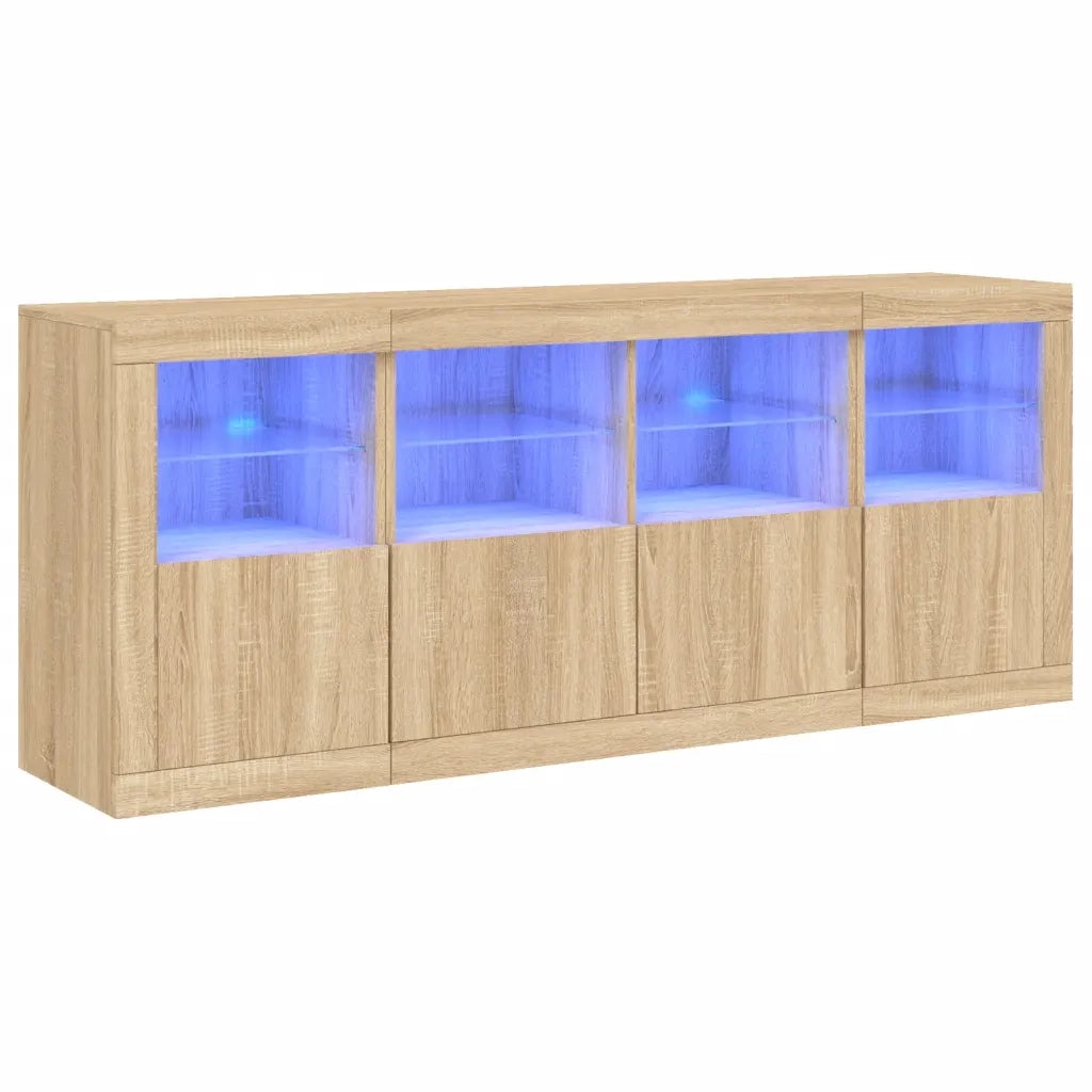 Credenza con Luci LED Rovere Sonoma 163x37x67 cm 3209074