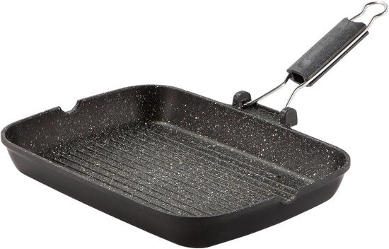 Panno Grill a Forma Rettangolare con Manico Flessibile per Grigliare e Cottura Salute