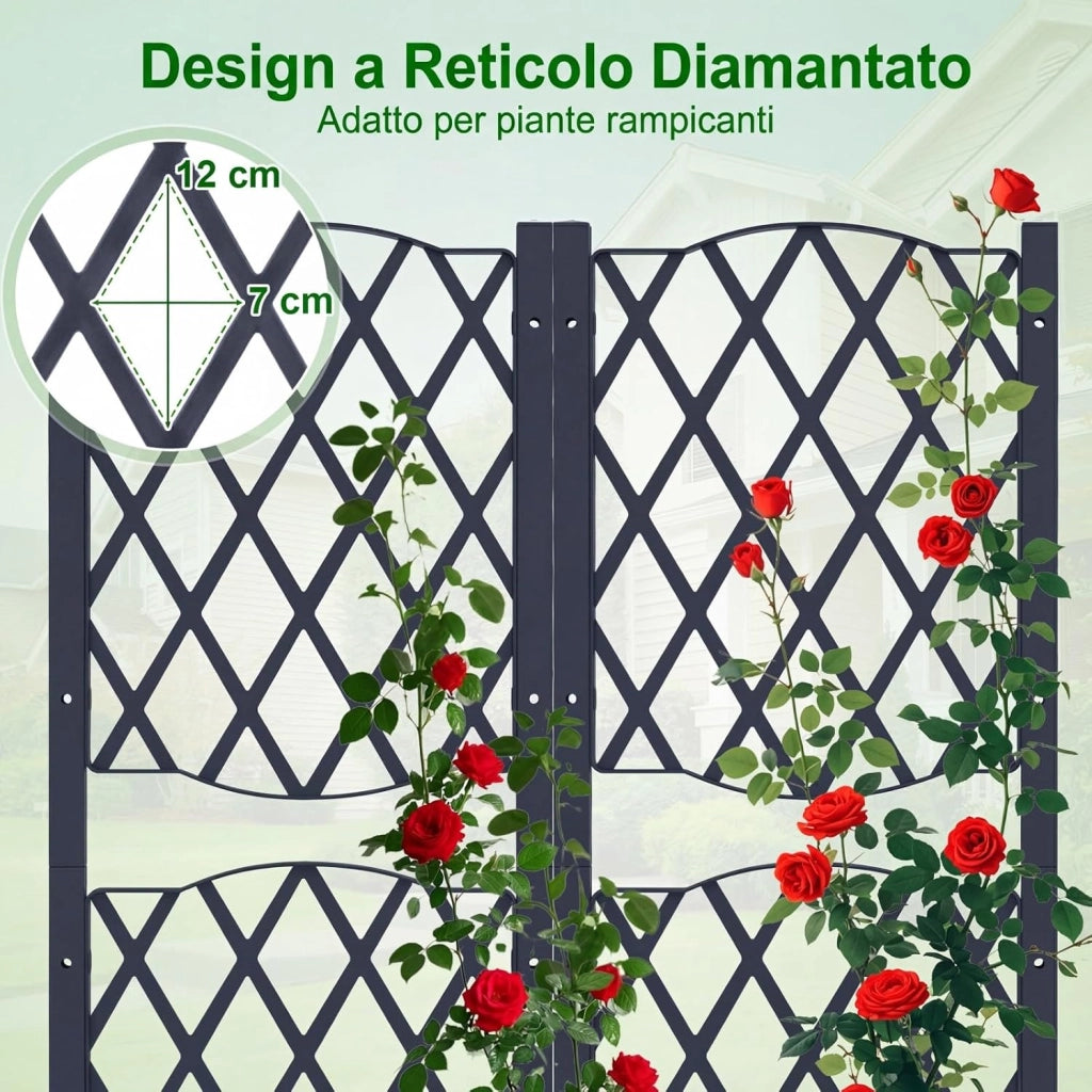 COSTAWAY Fioriera da Esterno per Piante Rampicanti Verdure con Auto Irrigazione e Fori di Drenaggio, Ideale per Giardino, Cortile e Balcone (Grigio,80 x 40 x 122 cm)