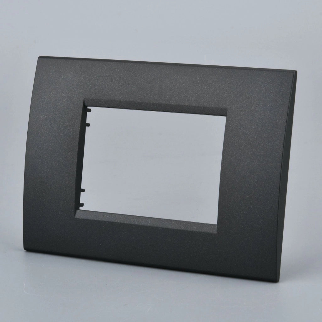 Placca Plastica Quadrata MBL 3M Acciaio Scuro Compatibile Bticino Living BLN89307