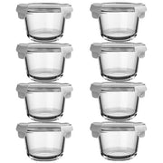 Set di contenitori in vetro per alimenti, 8 contenitori rotondi in vetro con coperchio, contenitori in vetro per preparazione pasti, contenitori in vetro impermeabili, resistenti a microonde e lavastoviglie (520 ml)